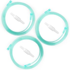3 Pack Oxygen Tubing with 3 Pcs Swivel Oxygen Tubing Connector -7Ft, Crush Resistant, High Flow, Non Kinking Oxygen Tubing, with 3 Pcs 360° Rotation Cannula Connector