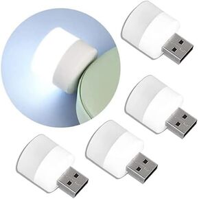 ILOKYE USB Lights by Night, Mini LED Bulb 4 Pack (White Yellow Light)