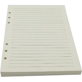 Chris.W 80 Sheets B5 Size Lined 9-Holes Traveler's Notebook Planner Filler Papers/Journal Dairy Inserts Refills/Loose-leaf Binder Paper, Beige Color, 10.5"(Ruled)
