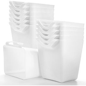 ZEAYEA 12 Pack Hanging Cup Holder, Utility Rolling Cart Accessories, Hanging Pencil Holder, Space Saving Hanging Storage Container Bucket for Organize Home Kitchen Office Craft Supply