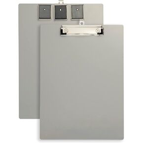 Officemate Aluminum Magnetic Clipboard with Low Profile Clip, Silver (83217)