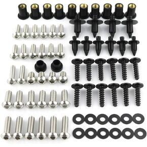 Xitomer Stainless Steel Full Sets Fairing Bolts Kits, Fit for ZX-10R 2011 2012 2013 2014 2015 2016 2017 2018, Mounting Kits Washers/Nuts/Fastenings/Clips/Grommets, Complete Boby Screws