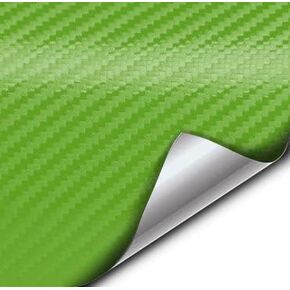VViViD Lime Green 3D Carbon Fiber 0.5ft x 5ft Vinyl Wrap Roll with Air Release Technology