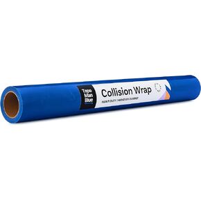 Crash/Collision Wrap, 36 inch x 100 feet, Blue Collision Wrap for Damaged Vehicles & Car Windows, Self Adhesive Broken Window Cover for Cars, Clean Removal Automotive Wreck Wrap Film, Made in America