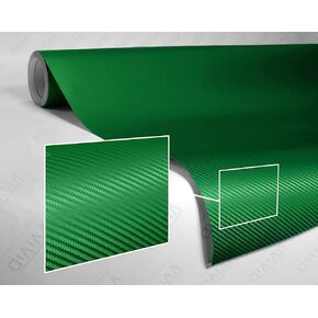 VVIVID Dark Green Carbon Fiber Car Wrap Vinyl Roll with Air Release Adhesive Technology (1ft x 5ft)