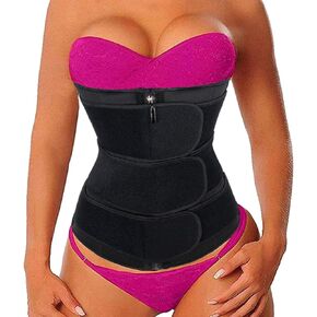 Womens Long Torso Waist Trainer with 9 Steel Bones Trimmer Cincher Workout Sweat Bands Sauna Belt Lower Belly Fat