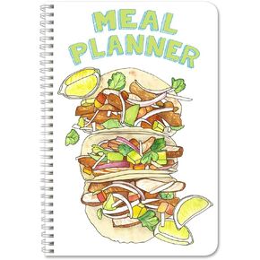 BookFactory Meal Planner Journal/Food Prep Log Book/Meal Planning Logbook, Wire-O - TransLux Cover, 106 Pages, 6" x 9"(FOOD-100-69CW-PP-(MealPlanner))