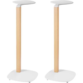 ynVISION.DESIGN Wooden Universal Speaker Floor Stands | 2 Pack | Pair | Speakers up to 22 LBS | Compatible with Sonos Era 300 | White