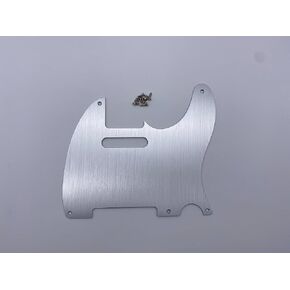 FD 5 Hole Metal Aluminum Anodized Tele Style Pickguard CS TELE Pick Guard Scratch Plate for Telecaster Made in USA/Mexico guitar guard board (silver)