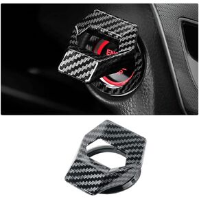 Engine Start/Stop Button Cover, Carbon Fiber Zinc Alloy Car Power Control Trim, Push to Start Button Key Ignition Protective Cover, Universal for Civic CRV XRV Challenger Charger CHR (Carbon Fiber)