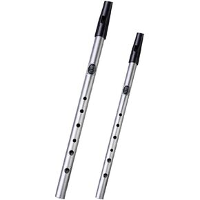 2 Pcs Irish Whistle Flute Traditional C/D Key Tone Whistle Flute Metal 6 Hole Flute Blowing Instrument for Beginners