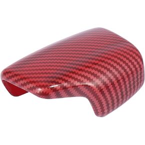 X AUTOHAUX ABS Red Carbon Fiber Print Car Gear Shift Knob Cover Trim Replacement for Audi A4 S4 A5 S5 2017-2020 for Audi Q5 SQ5 Q7 2017-2019