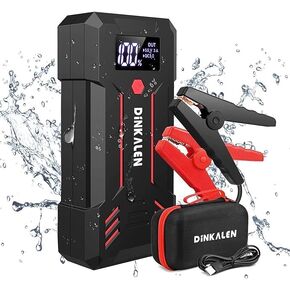 Car Battery Jump Starter 3000A Jump Box (All Gas and Up to 8 L Diesel) Portable Car Jump Starter Battery Pack, 12V Car Jump Starter with Safety Jumper Cables, Fast Charge, and LED Lights