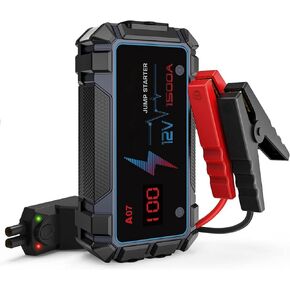 مجموعة كابلات وصلة تيار الذروة لبطارية السيارة بقدرة 1500 أمبير للسيارة مع شحن USB سريع و400 لومن LED، حزمة بطارية بدء التشغيل (حتى 12 فولت 7 لتر محرك ديزل/5.5 لتر) in Kuwait