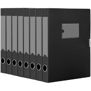 HUA JIE A4 Storage File Boxes Plastic Archives Cases with Lid, File Folder Organizer Document Storage Filing Box for office, Letter Size Paper,31×4×24 cm, Blue(Pack of 4)