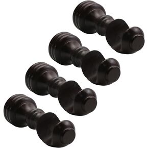 2Pack Wood Curtain Rod Brackets,Wood Support Bracket,Window Curtain Hooks Wall Mounted Drapery Rod Support Brackets for Curtain Rod1-2/5" Diameter,Brown