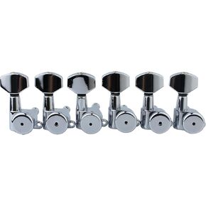 Guyker Guitar Locking Tuners (3R + 3L) - 1:18 Lock String Tuning Key Pegs Machine Head with Hexagonal Handle Replacement for ST TL SG LP Style Electric, Folk or Acoustic Guitars, black