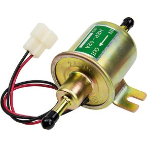Universal 24V Low Pressure Heavy Duty Gas Diesel Inline Electric Fuel Pump HEP-02A (3-8 PSI) for Motorcycle Carburetor Lawn Mower