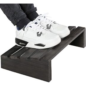 MyGift 15-Inch Burnt Wood Ergonomic Under-Desk Tilted Footrest for Home and Office