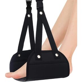 Foot Rest,Airplane Footrest,Head Hammock Portable Travel Essentials Footrest Flight Carry-On Foot Rest Adjustable Height Foot Rest Travel Accessories Footrests Hammock,Black