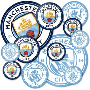 Manchester City Stickers Man City MCFC Sheet Vinyl Football Soccer Premier League Decal Laptop Water Bottle Car Scrapbook (Type 1.4)
