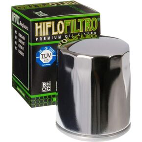 HIFLO Oil Filter HF170C Chrome - Compatible with Harley Davidson - Replaces 63796-77A / KN170