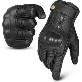 Motorcycle Gloves Men's Leather Touchscreen Function - Protectors Motorcycle Gloves Men & Women Water-Resistant Motorcycle Gloves with Non-Slip Pads