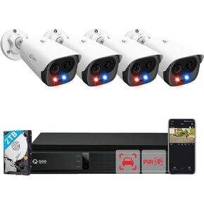 نظام كاميرا أمان 8CH 5MP في الهواء الطلق، إنذار صفارات الإنذار، كشف حركة الإنسان/المركبة بالذكاء الاصطناعي، كاميرا DVR سلكية 5MP 8CH مع رؤية ليلية ملونة، الوصول عن بعد، إنذار صفارة الإنذار، قرص صلب مدمج سعة 2 تيرابايت in Kuwait