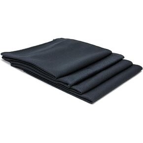 [Diamond Glass] Microfiber Window and Chrome Towel (16"x16") - 4 Pack (Black)