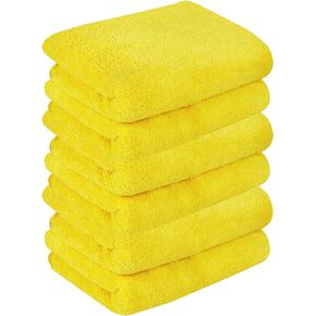Blue Horizon Microfiber Cleaning Towel – Extra Large Microfiber Washcloth Drying Towel Rag- Ultra Soft Long Plush Super Absorbent for Cleaning Drying Waxing Detailing (6-Pack, Size 36" x 25")