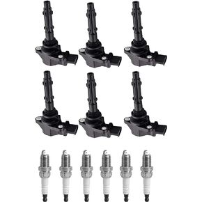 ENA 6 Pack UF535 Ignition Coil with 95983 Iridium Spark Plug 2.5L 3.0L 3.5L V6 Compatible with Mercedes-Benz C230 C280 C300 C350 CLK350 E350 GLK350 ML350 ML450 R350 S400 SLK280 SLK300 SLK350 Sprinter