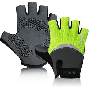 Cycling Gloves for Men Gel Mesh & Sponge Pads Half Finger Reflective Anti-Slip Mountain Bike Glove