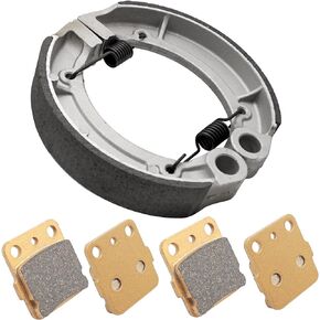 Semi-Metallic-Pro Front Brake Pads & Rear Brake Shoes for Yamaha Grizzly 350 Bruin 250 350 Big Bear 250 2004-2014 Big Bear 400 2005-2006 Wolverine 350 2006-2009 Kodiak 400 2003-2004