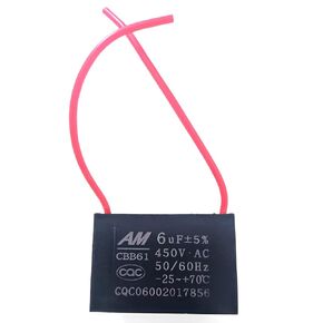 Upgrade Your Appliances with Our CBB61 Fan Capacitor - 6uf 2-Wire, 450V, 50/60Hz (1 Pcs)