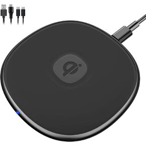 NANAMI Fast Wireless Charger, Qi-Certified 15W Max Wireless Charging Pad, Compatible with iPhone 15/14/13/13 Pro Max/12/SE/11,Samsung Galaxy S24/S23/S22/S21/S20/S10/S9/Note 20 & Airpods Pro