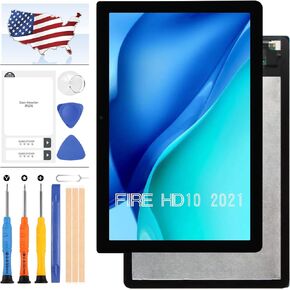 10.1" for Amazon Fire HD 10 HD10 2021 11th Generation T76N2B Screen Replacement Fire HD10 Plus T76N2P LCD Display Touch Panel Digitizer Glass Full Assembly Parts Kit with Free Repair Tools