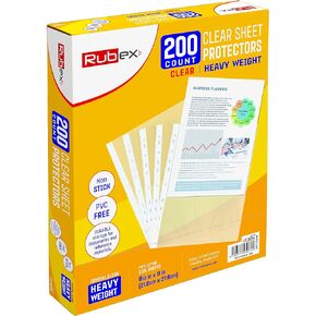 Heavyweight Sheet Protectors, Holds 8.5 x 11 inch Sheets, 9.25 x 11.25 inch Top Loading, Clear, Reinforced 11-Hole, Acid-Free, Archival Safe for Documents and Photos (100 Sheets)