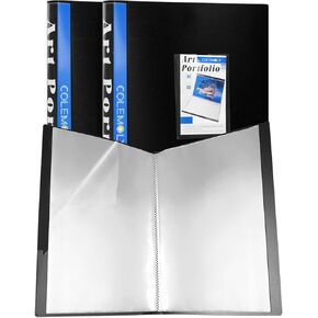 كتاب عرض تقديمي مكون من 3 عبوات من مجلدات المحفظة الفنية بأكمام بلاستيكية مقاس 9 × 12 بوصة مع واقيات أوراق العمل الفني للمستندات سعة 30 جيبًا وسعة 60 صفحة in Kuwait