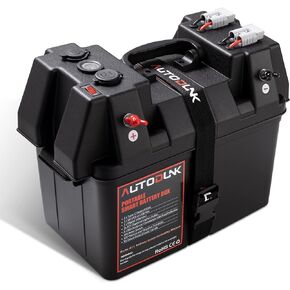 Smart Battery Box 12V - with QC3.0 /PD Type-C Port/CIG Socket/Anderson Plug/Digital Voltmeter/Circuit Breaker for RV Van SUV ATV Camper Truck Car(Battery not Include)