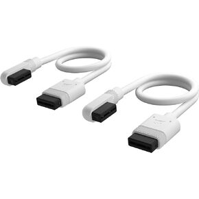 Corsair iCUE Link Slim Cables - 2X 200mm Straight/Slim 90° - White