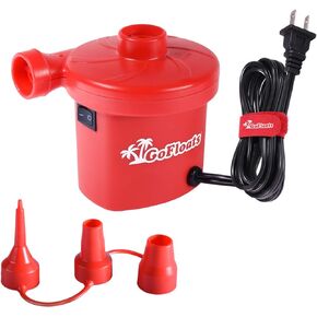 GoFloats Rapid Inflation Electric Air Pump (AC 110/120V) with Tote Bag and Raft Repair Kit