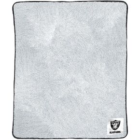 Northwest NFL Silk Touch Sherpa Throw Blanket - Soft & Fluffy - Great for Gamedays - 60" x 50" - Experience Ultimate Comfort (Las Vegas Raiders - Black)