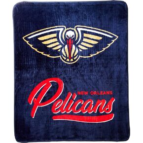 Northwest NBA New Orleans Pelicans Unisex-Adult Raschel Throw Blanket, 50" x 60", Signature