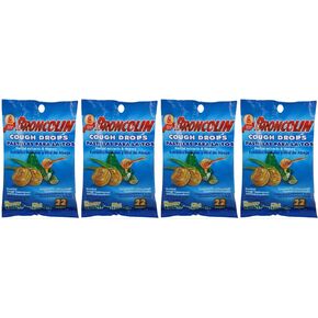 Lot of 4 Bags Broncolin Honey Eucalyptus Cough Drops 22 ct/Bag Imported Mexico