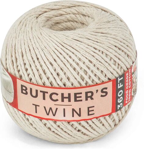 SteadMax Butchers Twine، 360 قدم، 12 طبقة، 100% من القطن الطبيعي للطهي الآمن للطعام، ربط متين، ربط اللحوم والتحميص، سهل التوزيع، الخبز، صناعة يدوية، تغليف، عبوة من 1. in Kuwait