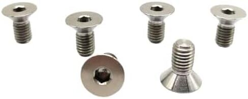 RISON Titanium Bolts 6pcs Steering Wheel Screw Bolts M5x12MM Titanium Steering Wheel Bolt Kits Original Titanium Countersunk Screws Titanium Finish Flat Head Bolt in Saudi Arabia