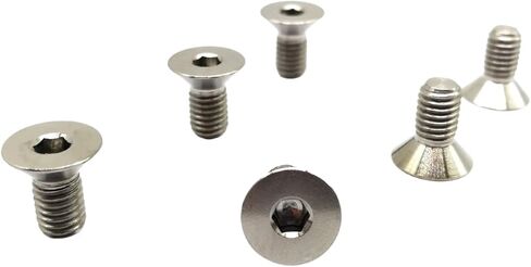 RISON Titanium Bolts 6pcs Steering Wheel Screw Bolts M5x12MM Titanium Steering Wheel Bolt Kits Original Titanium Countersunk Screws Titanium Finish Flat Head Bolt in Saudi Arabia