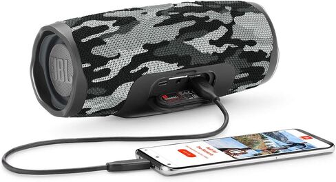 JBL Tune 510BT: Wireless On-Ear Headphones with Purebass Sound - Black + JBL Charge 4 - Waterproof Portable Bluetooth Speaker - Sand, Black/Sand (Renewed) in Kuwait