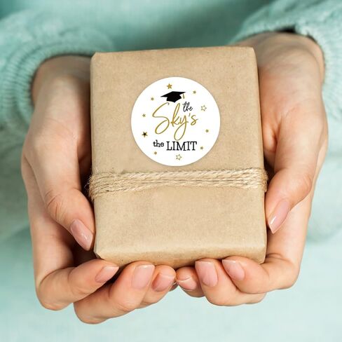 360PCS Graduation Round Stickers, Class of 2023 Graduation Gift Tags Grad Congrats Stickers, Black and Gold Graduation Envelope Seals Candy Stickers, Graduation for Kids in Saudi Arabia