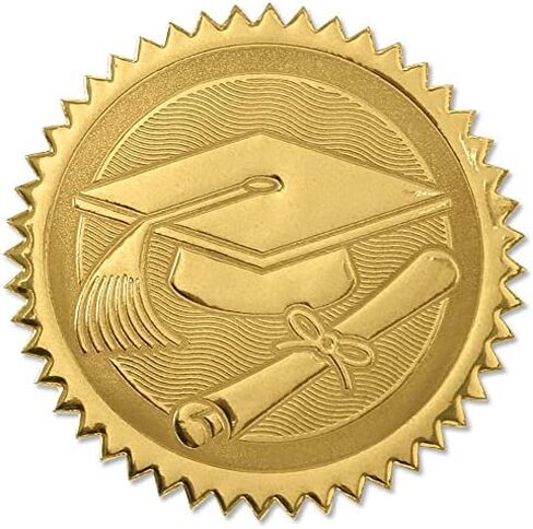 PaperDirect Congratulations 5-Point Star Embossed Gold Foil Certificate Seals, 2 Inch, Self Adhesive, 100 Count, Embossed Seals for Certificates, Achievement Award Stickers for School, Work, Diploma in Saudi Arabia